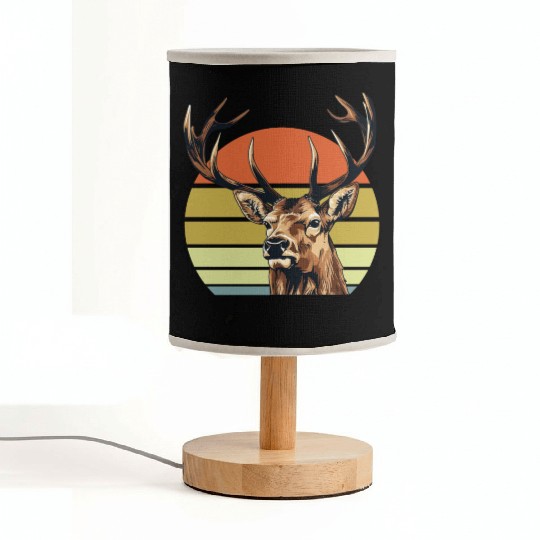 Hunting Elk Deer Funny Hunter Fabric Lamps