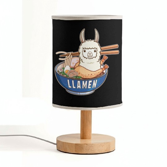 Funny, Llama, Ramen, Anime, Kawaii, Eating Noodles Fabric Lamps