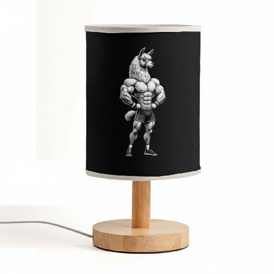 Llama Alpaca Muscle Fitness Bodybuilder Fabric Lamps