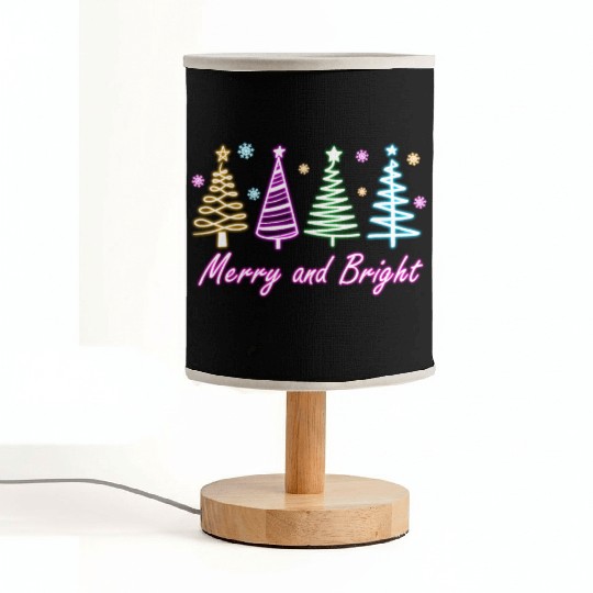 Merry and Bright Tree Neon Christmas Fabric Lamps