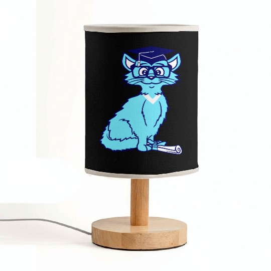 College Degree Cat School-leaving Certificate Pass Fabric Lamps