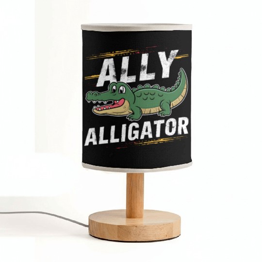 Funny Reptile Pride Month LGBT Ally Cute Alligator Fabric Lamps