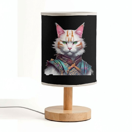 Samurai Cat Guardian Fabric Lamps