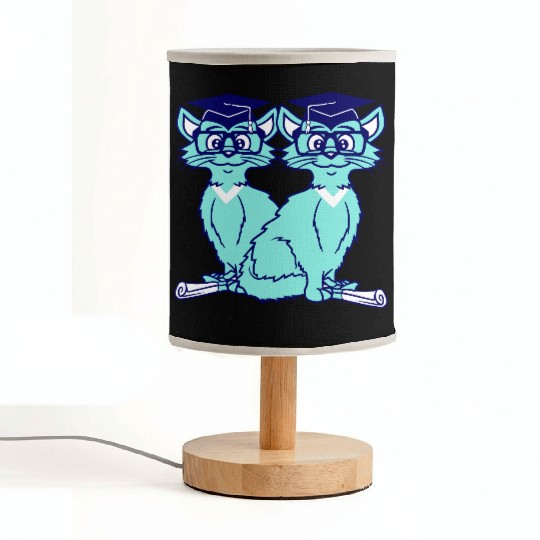 2 Cats College Degree School-Leaving Certificate Fabric Lamps