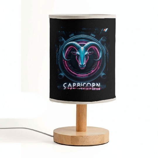 Zodiac sign Capricorn in cyberpunk era Future Fabric Lamps