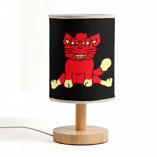 Demon Monster Cat Halloween Fun Horror Devil Horns Fabric Lamps