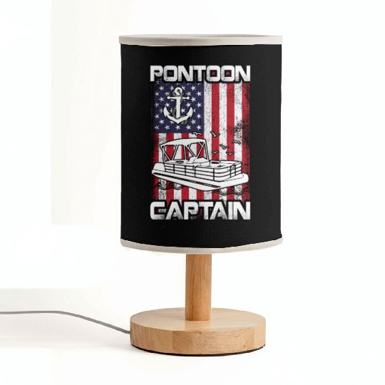 Pontoon Captain Patriotic 4th of July Family Fabric Lamps