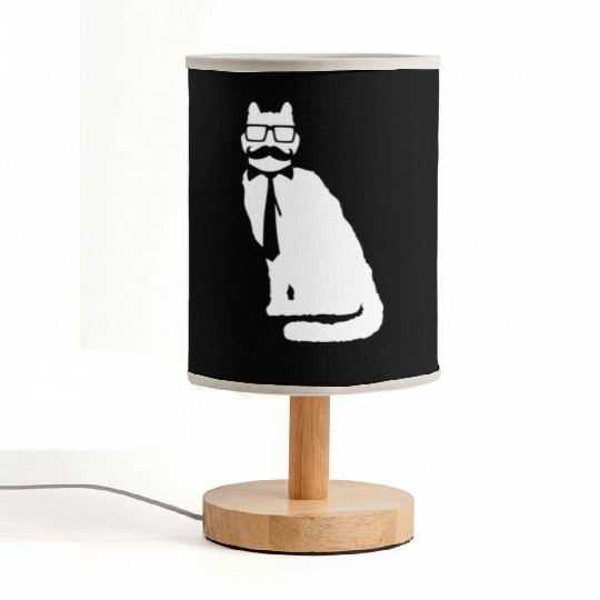 Nerd Cat Horn-rimmed Glasses Geek Smart Kitten Fun Fabric Lamps