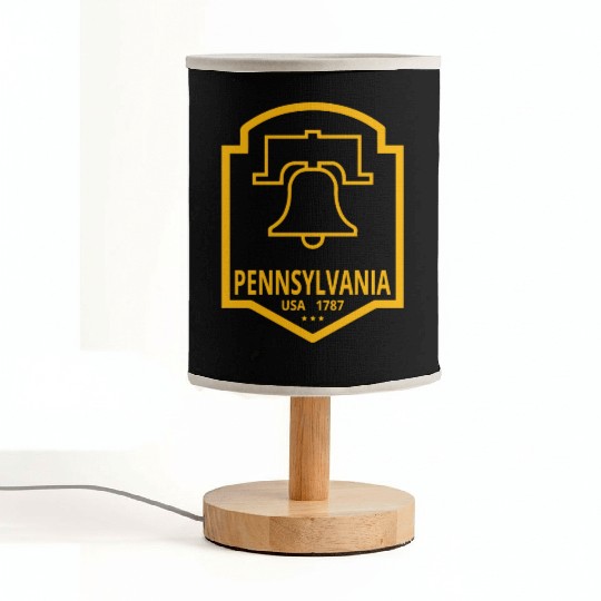 Vintage Pennsylvania Emblem with Liberty Bell Fabric Lamps