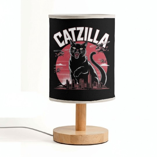 Catzilla Attacks City Design Fabric Lamps