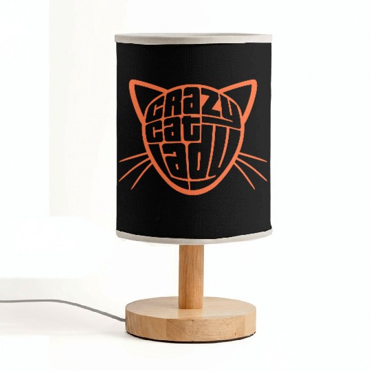 Crazy Cat Lady Text Love Saying Quote Weird Woman Fabric Lamps