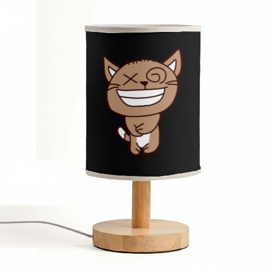 Crazy Cat Weird Funny Eyes Cool Grimace Cartoon Fabric Lamps