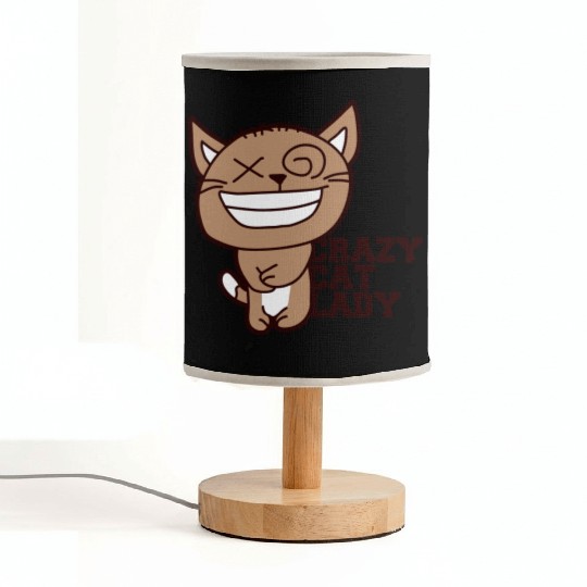 Crazy Cat Lady Text Love Saying Quote Weird Woman Fabric Lamps