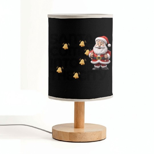 Festive Santa with Jingle Bells Design Fabric Lamps