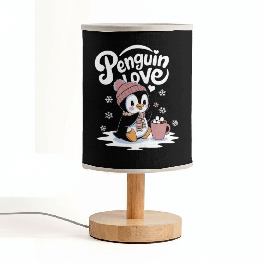 Penguin Love Winter Wonderland Cozy Vibes Fabric Lamps