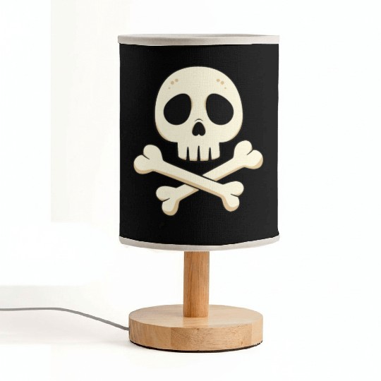 Cartoon skull and crossbones Fabric Lamps