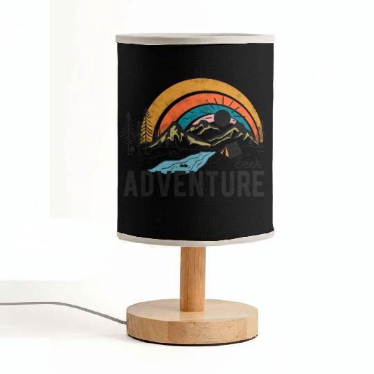 Seek Adventure - Mountain Hiking Sunset Vibes Fabric Lamps