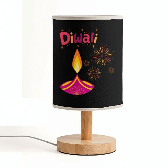 Diwali Design with Lamp & Festive Fireworks Fabric Lamps