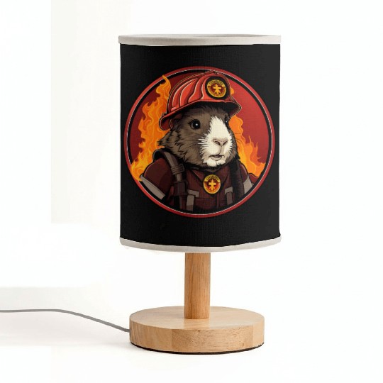 Firefighter guinea pig Fabric Lamps