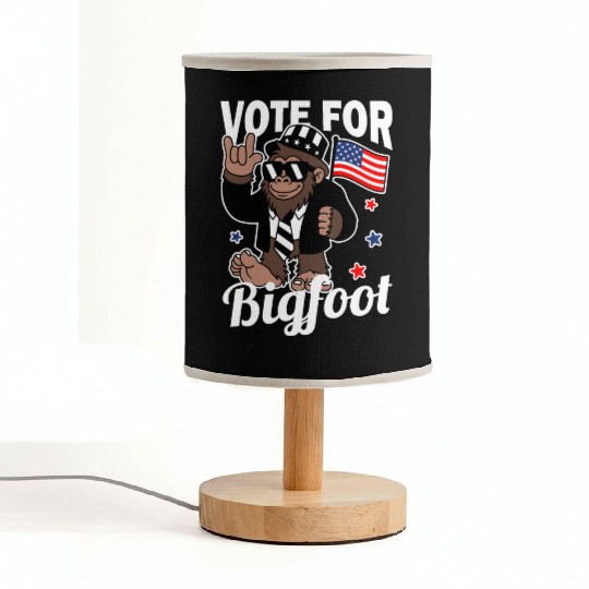 Vote for Bigfoot President 2024 Sasquatch USA Flag Fabric Lamps