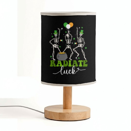 Skeleton Radiate St Patricks day shamrock Fabric Lamps