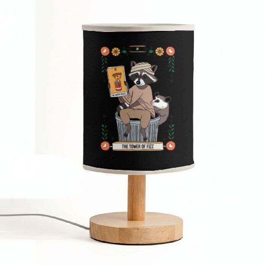 Raccoon Tarot Humor The Hanged Snack Card Fabric Lamps