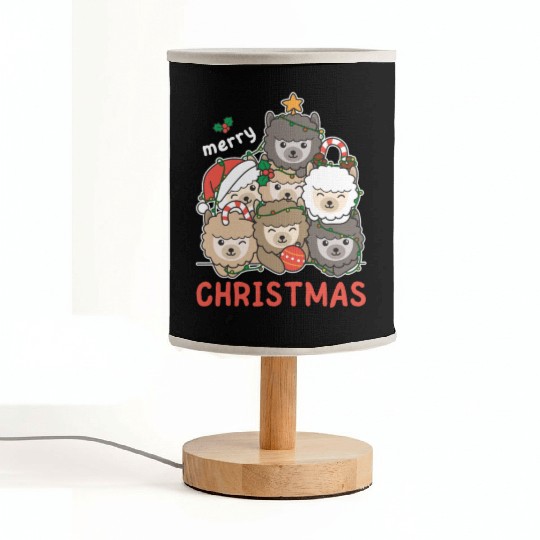 Alpaca Christmas Tree Merry Christmas Fabric Lamps
