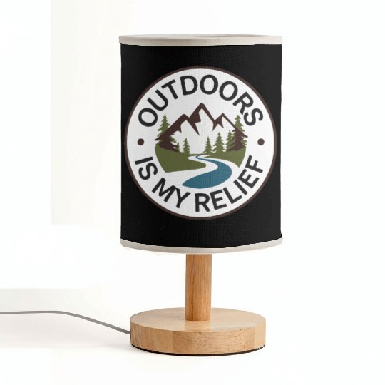 Outdoors is my Relief - Hiking for Mental Health Fabric Lamps