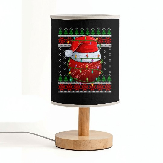 Cricket Ball Ugly Christmas Santa Hat Fabric Lamps