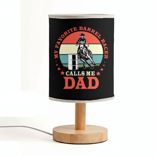 Retro Horse Riding Fathers Day Barrel Racing Dad Fabric Lamps