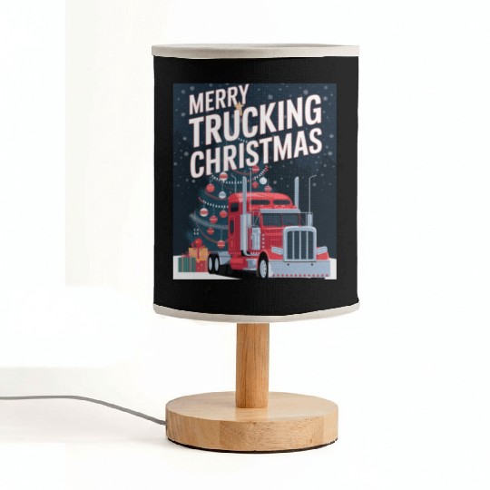 Merry Trucking Christmas Festive Holiday celebrate Fabric Lamps