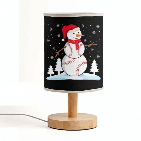 Baseball Snowman Fabric Lamps