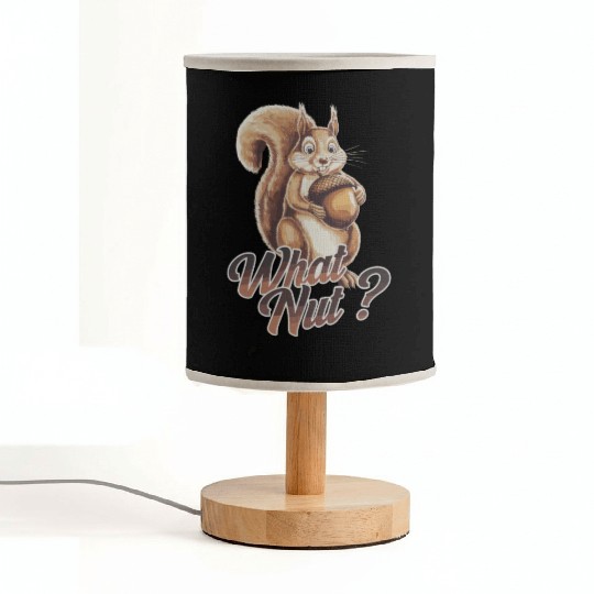 Cute Squirrel Holding Acorn What Nut for Fabric Lamps