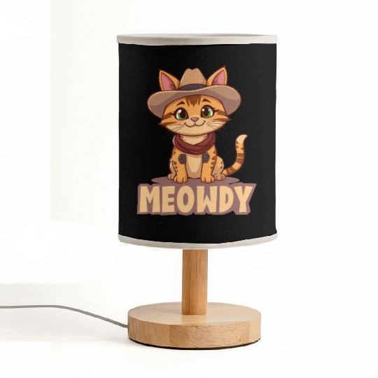Cowboy Cat "Meowdy" Western yellow wild west cat Fabric Lamps
