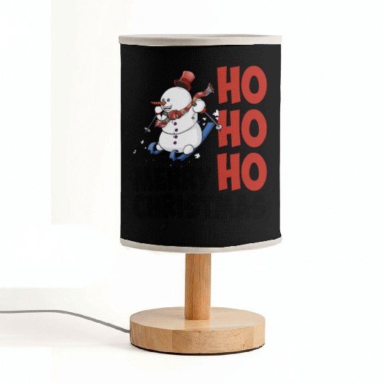 HoHoHo merry christmas, the skiing snowman Fabric Lamps