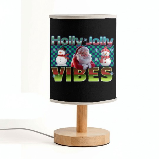 Holly Jolly Vibes Christmas Design Fabric Lamps