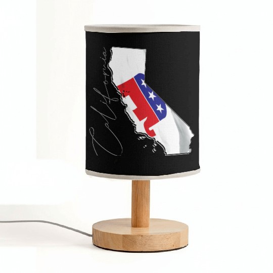 Republican Flag in California State Map CA Fabric Lamps