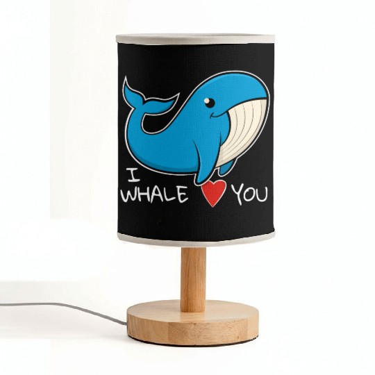 I whale love you - funny blue whale design Fabric Lamps