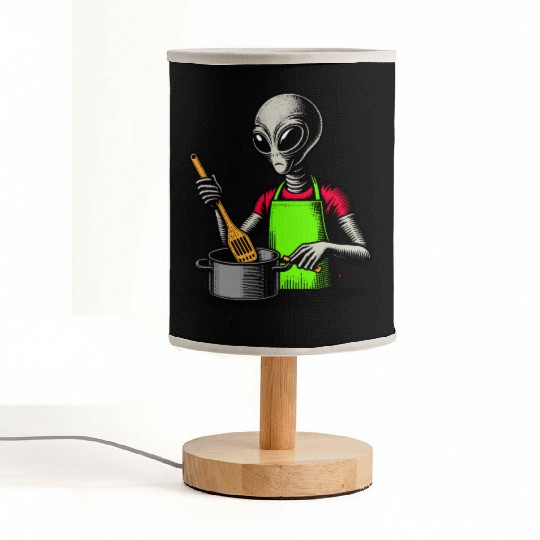 Grey Alien Cook Fabric Lamps