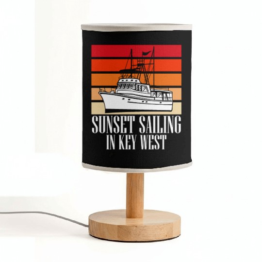 Florida SUNSET SAILING IN KEY-WEST Sunshine-State Fabric Lamps