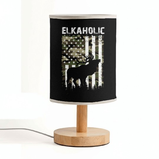 Elk Hunting Elkaholic Hunters Fabric Lamps