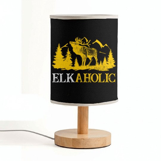 Elk Hunting Elkaholic Hunters Fabric Lamps
