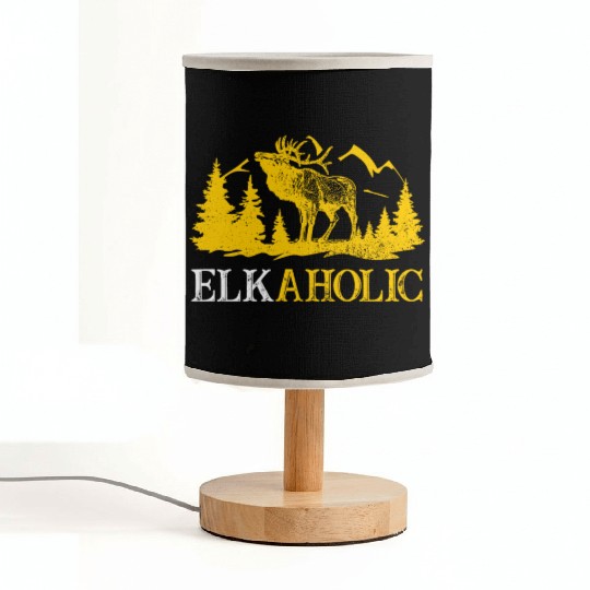Elk Hunting Elkaholic Hunters Fabric Lamps