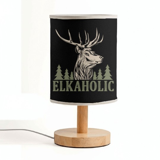 Elk Hunting Elkaholic Hunters Fabric Lamps