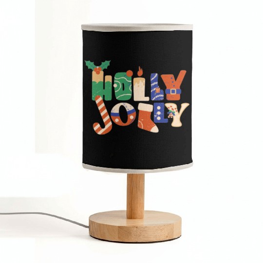 Playful Textured Holly Jolly Fabric Lamps