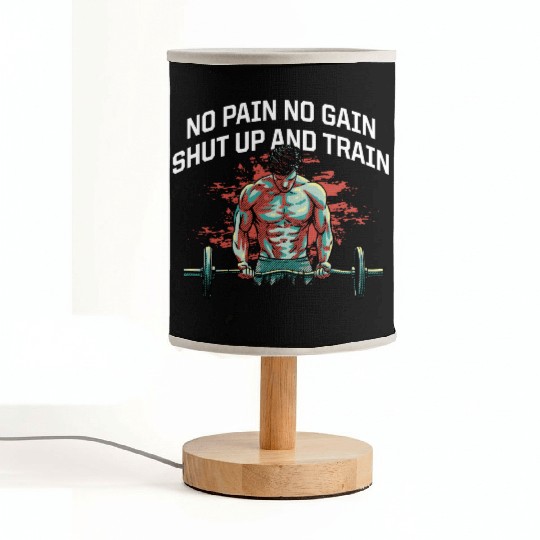 Shut Up and Train Funny Workout Humor Gym Sayings Fabric Lamps