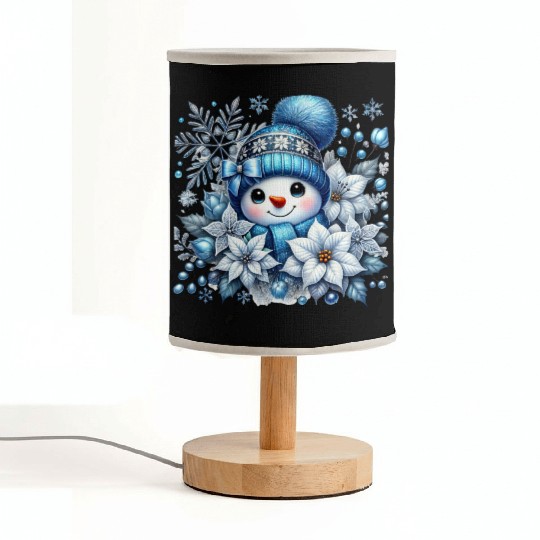 Cute Snowman, Christmas Snowman, Merry Christmas Fabric Lamps