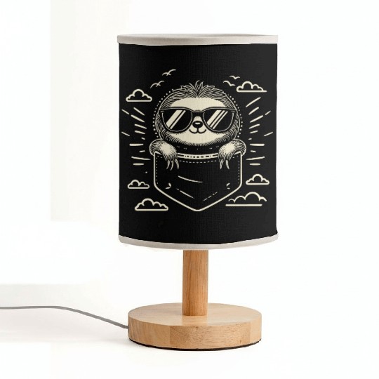 Minimalist Cute Pocket Sloth Vocation Vibe Fabric Lamps