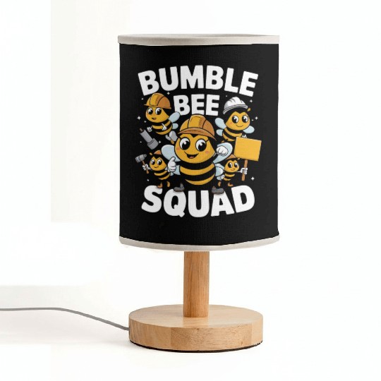 Fun Bumblebee Squad Cartoon Art Fabric Lamps