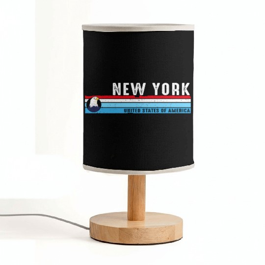 New York City Vintage Skyline Classic Retro Style Fabric Lamps